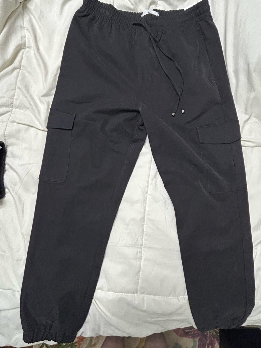 Women’s Kancan Black Drawstring Cargo Jogger Pants#NWT